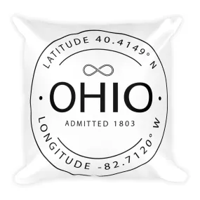 Ohio - Throw Pillow - Latitude & Longitude