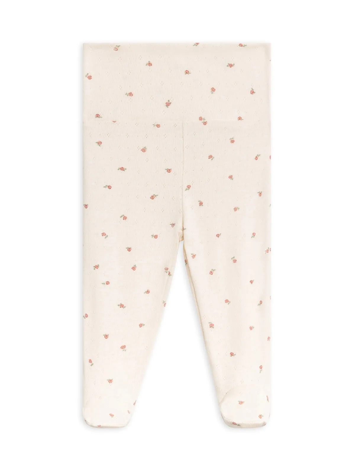 Organic Chloe Pointelle Footed Pant - Rosa Floral