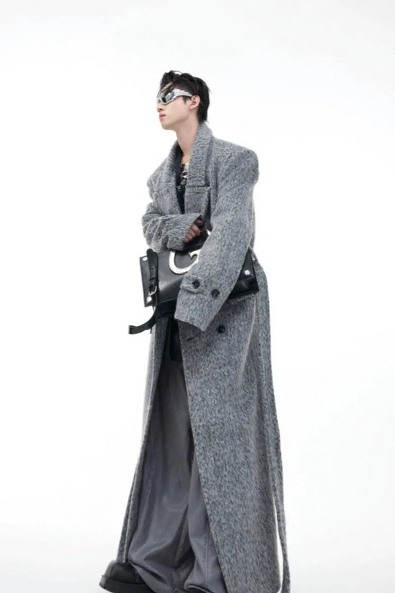 Oversized Wool Belted Long Coat