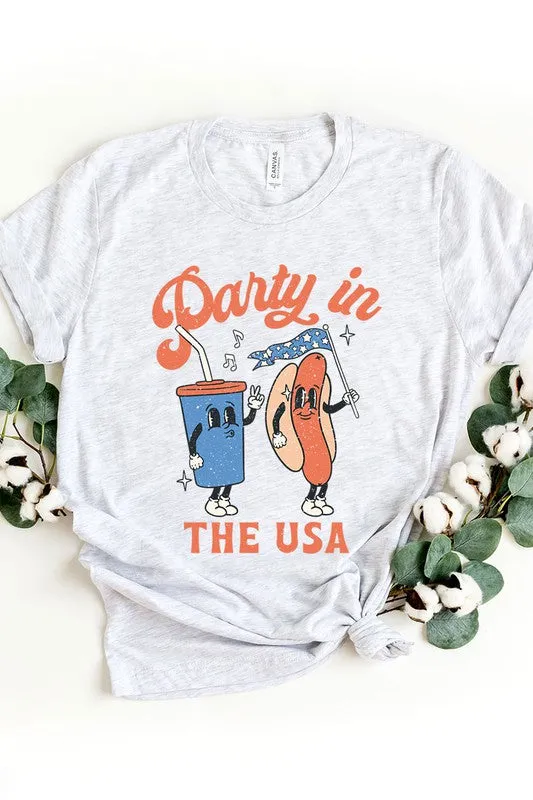 Party in the USA Hotdog Short Sleeve Tee