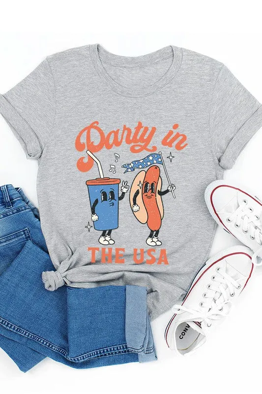 Party in the USA Hotdog Short Sleeve Tee