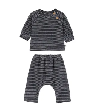 Petit Bateau Baby 2Pc Striped Velour LS Top & Pants