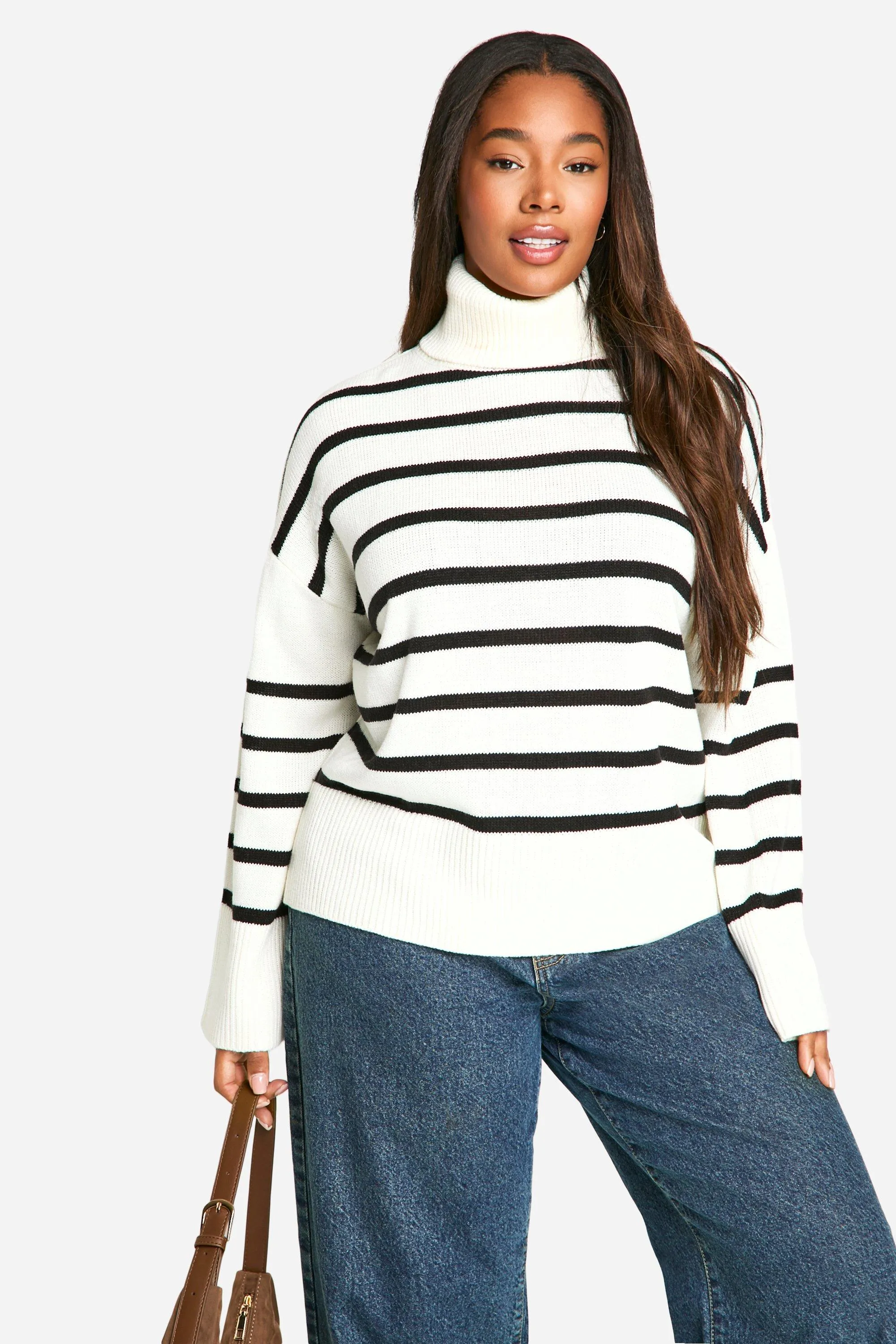 Plus Soft Knit Stripe Sweater