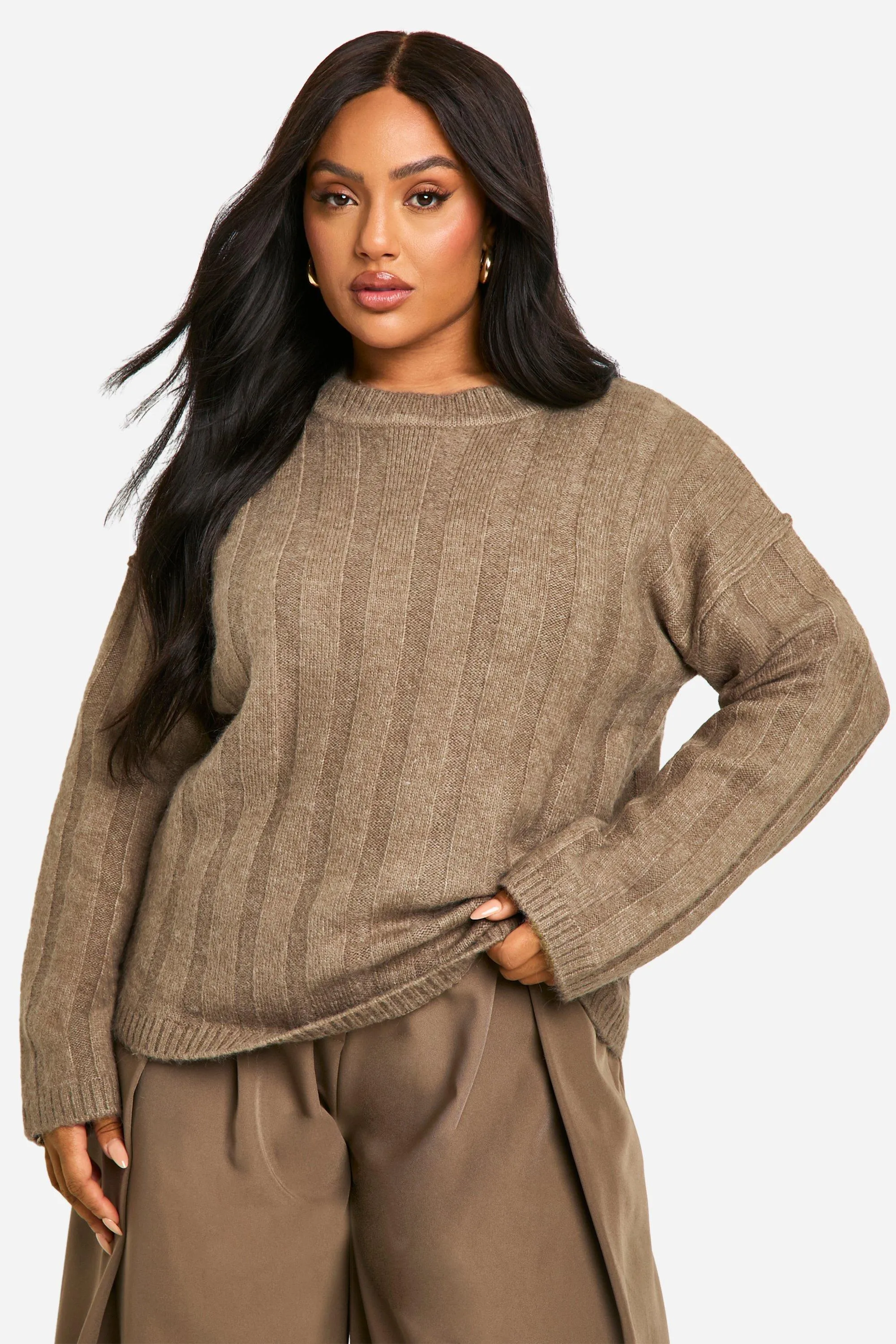 Plus Soft Wide Rib Oversized Sweater