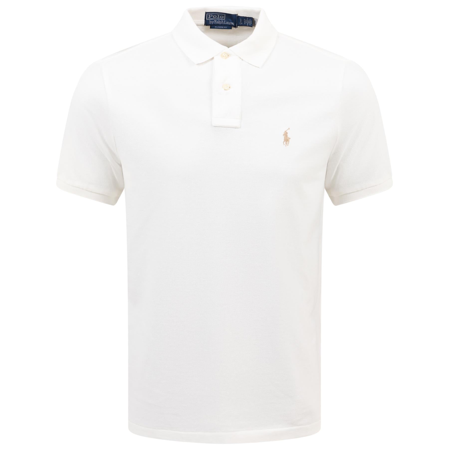 Polo Golf Classic Fit Cotton Knit Polo Shell White - SU24