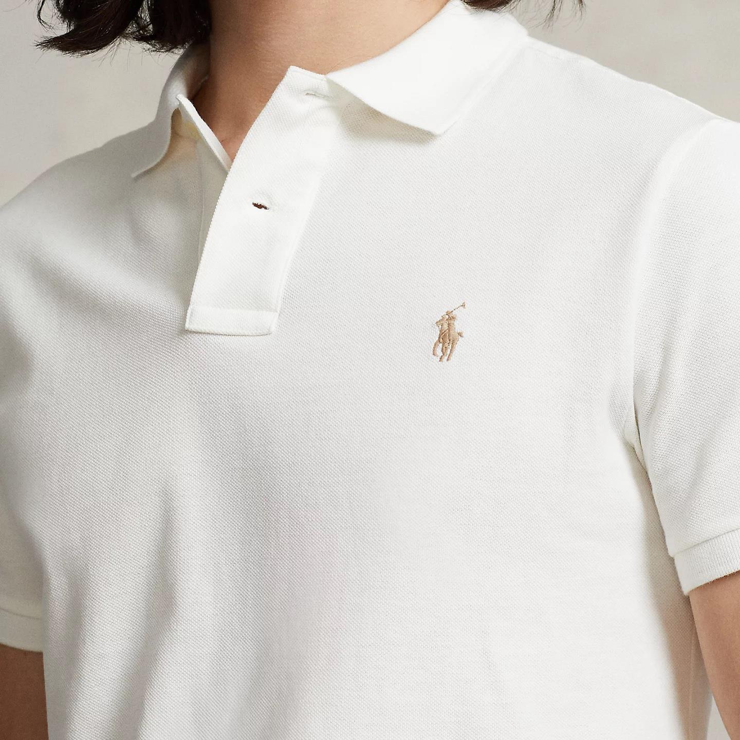 Polo Golf Classic Fit Cotton Knit Polo Shell White - SU24