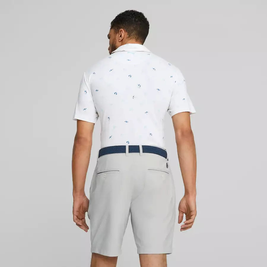 Puma AP CLOUDSPUN Dancing Umbrellas Men's Golf Polo - White