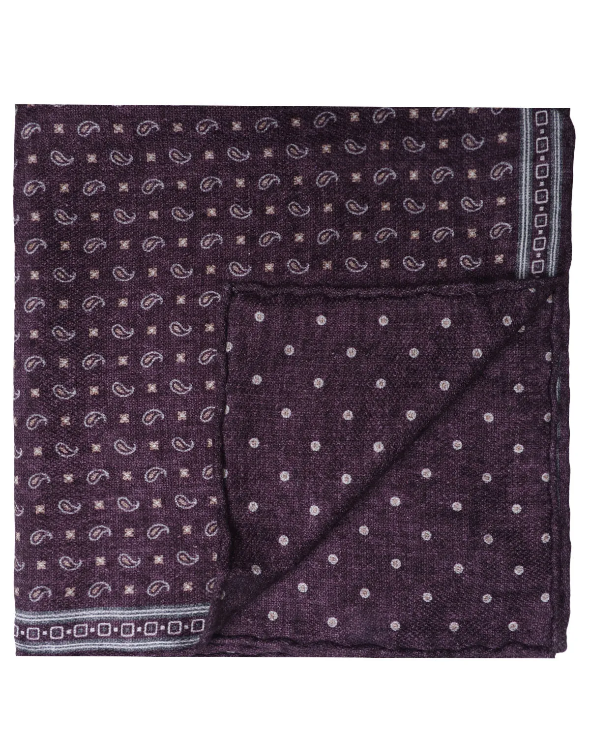 Purple and Grey Pocket Square