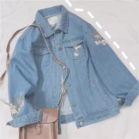 RETRO EMBROIDERY DENIM COAT BY24018