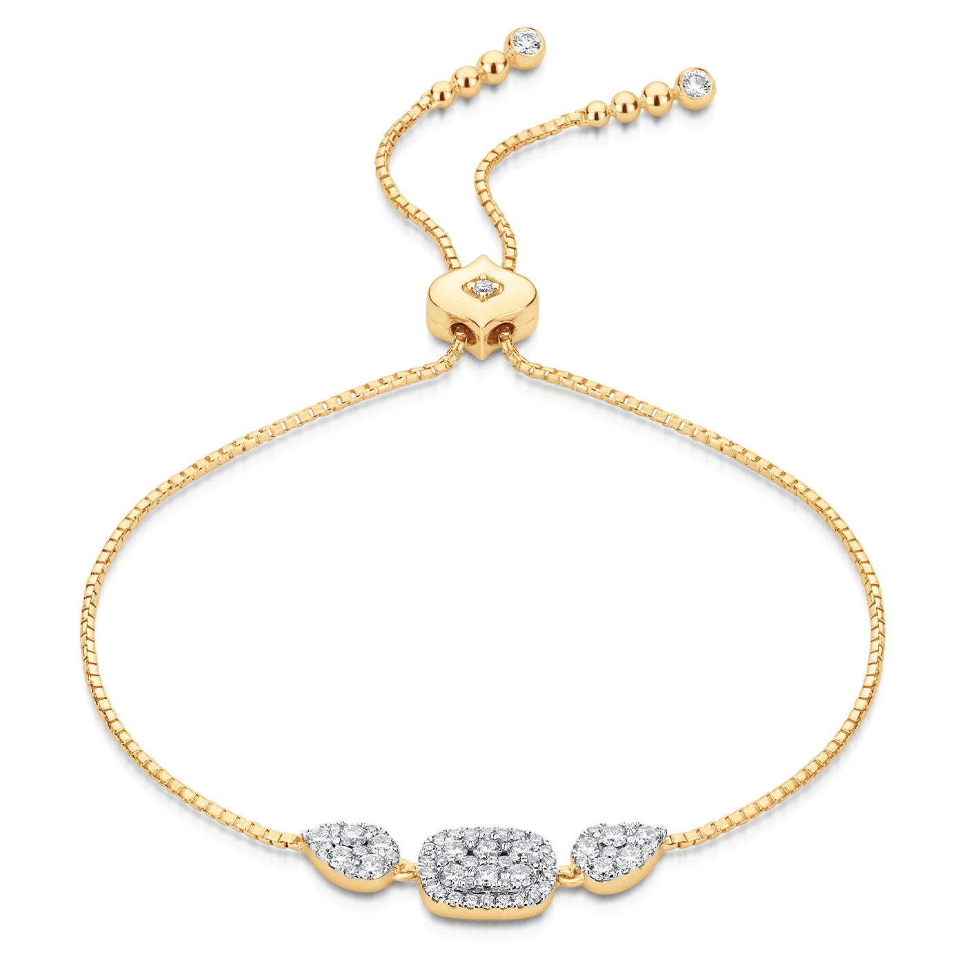 Reverie Cushion & Pear Diamond Bolo Bracelet