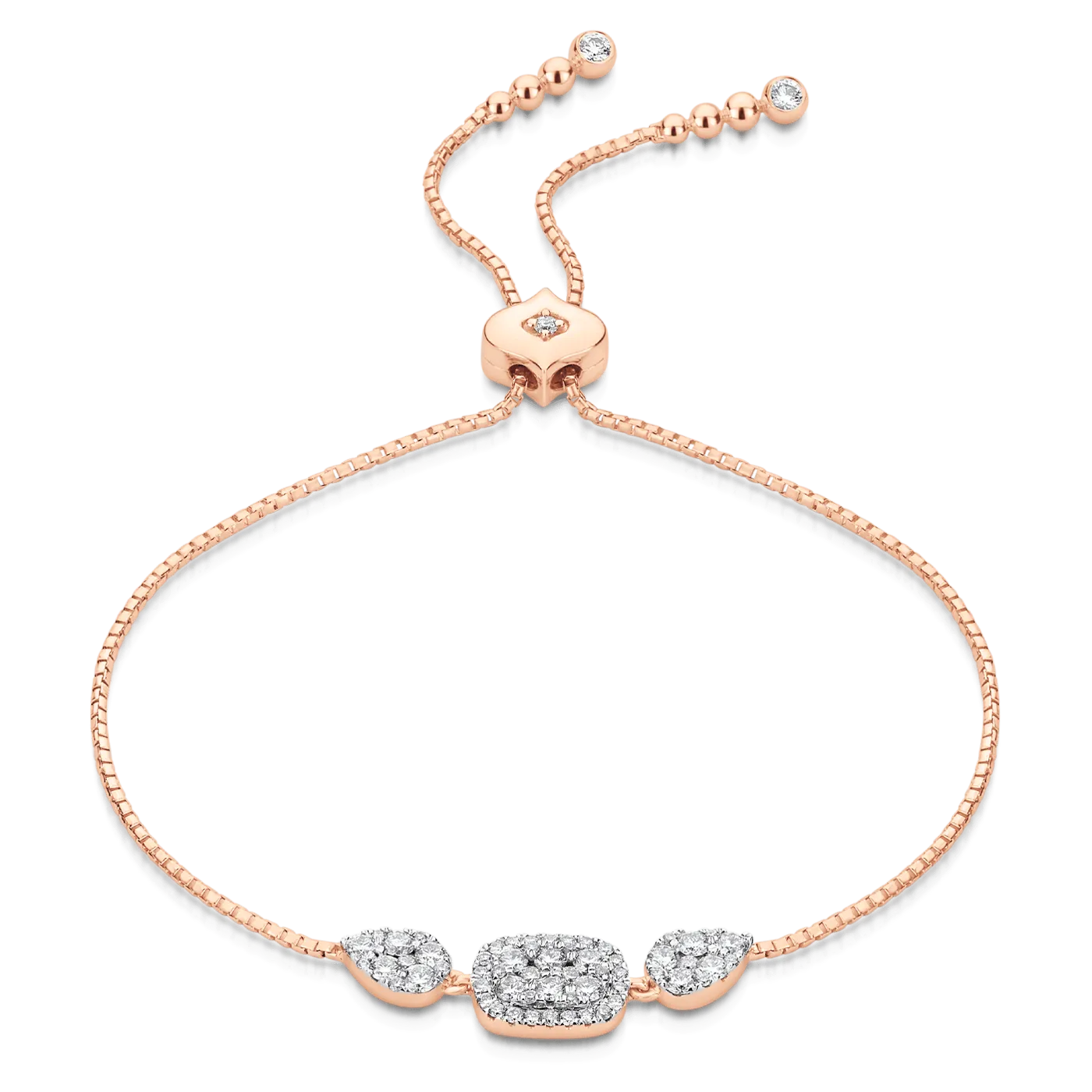 Reverie Cushion & Pear Diamond Bolo Bracelet