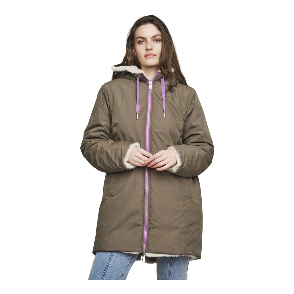 Rino & Pelle Javin Reversible Hooded Coat With Faux Fur Lining