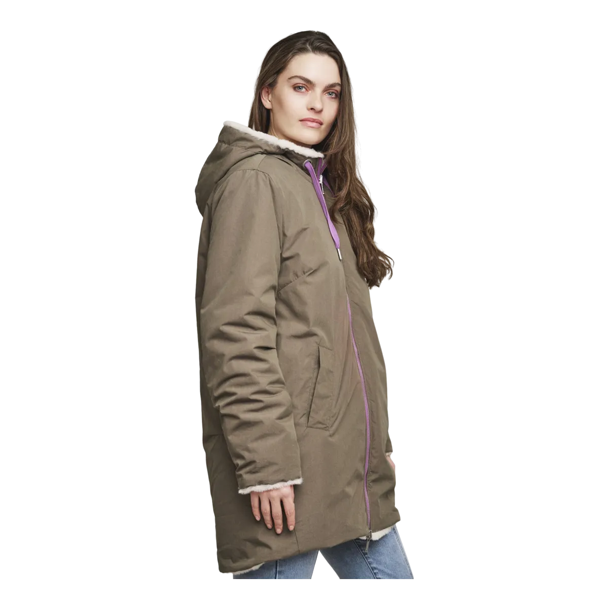 Rino & Pelle Javin Reversible Hooded Coat With Faux Fur Lining