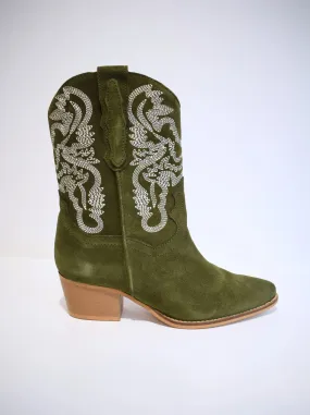 Sacs of Ashbourne   DWRS Brady Cowboy Boot - Army Green