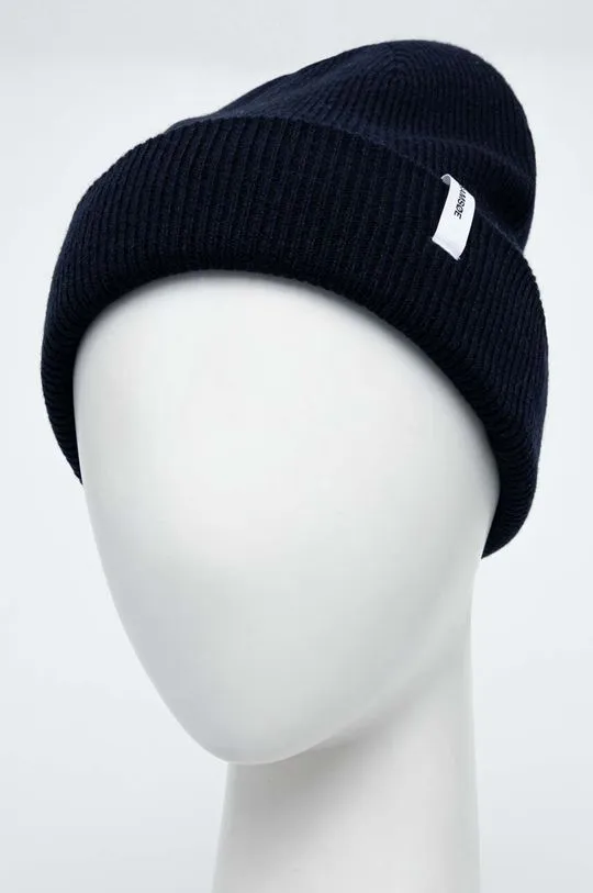 Samsoe Samsoe wool beanie navy blue color