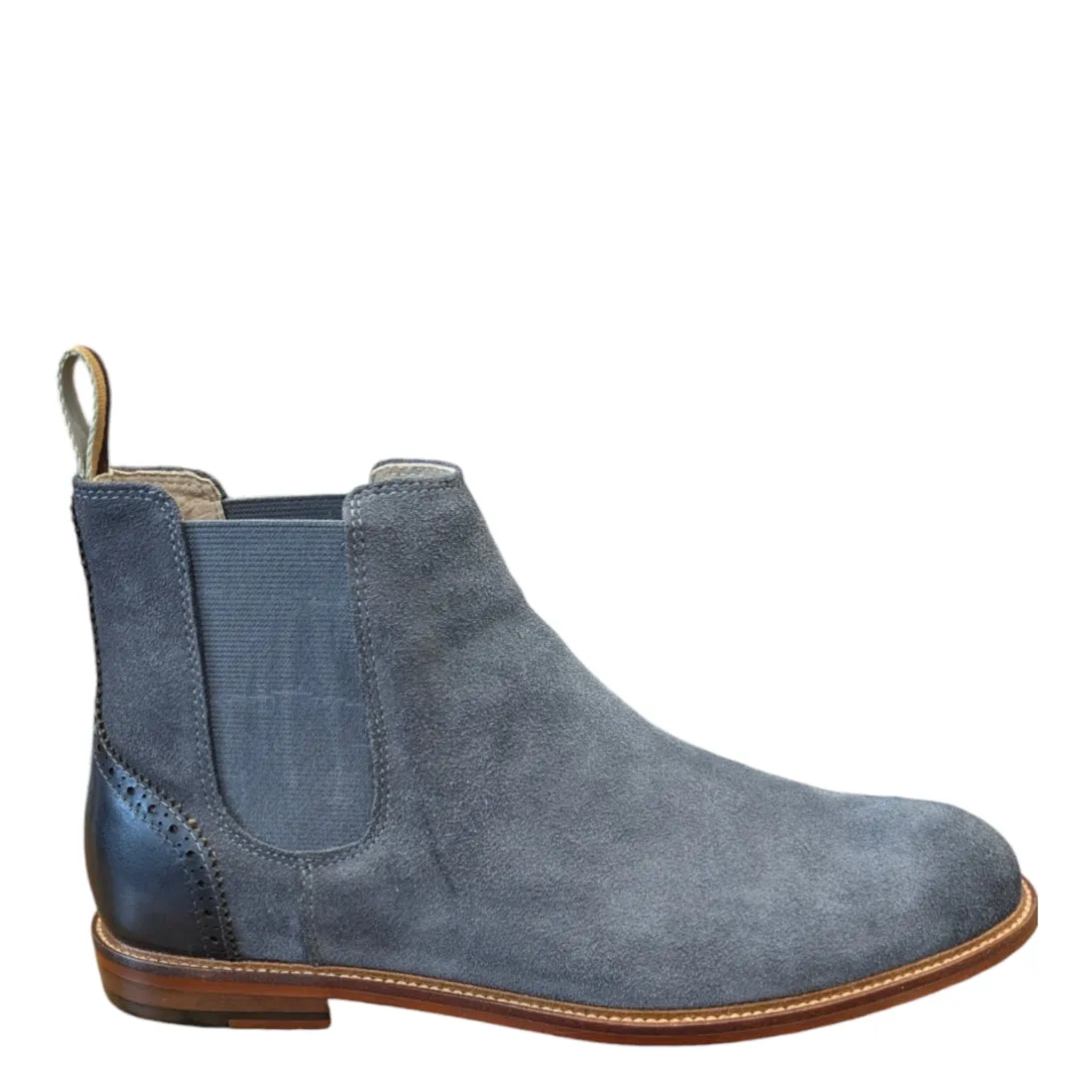 Sergio Duletti Winston Suede Leather Chelsea Boot with Fur Lining in Grey