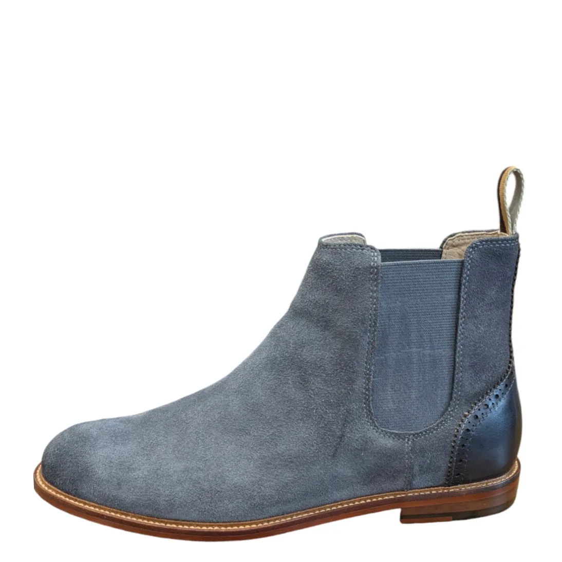 Sergio Duletti Winston Suede Leather Chelsea Boot with Fur Lining in Grey