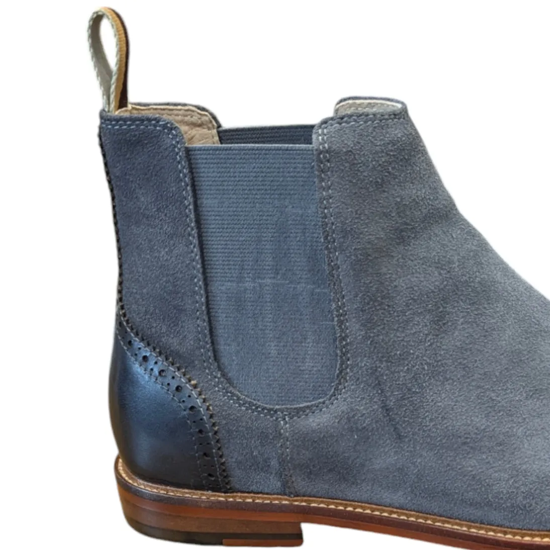 Sergio Duletti Winston Suede Leather Chelsea Boot with Fur Lining in Grey