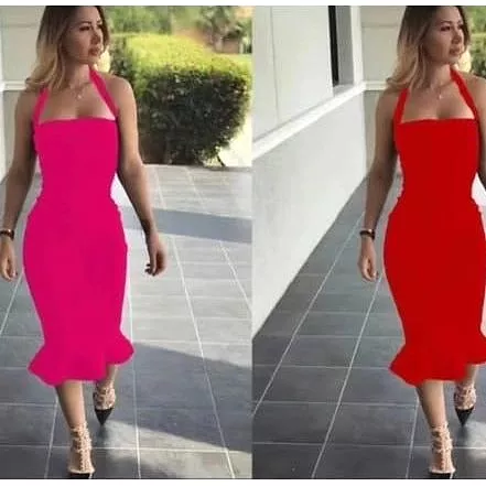 Sexy Bodycon Halter Neck Dress