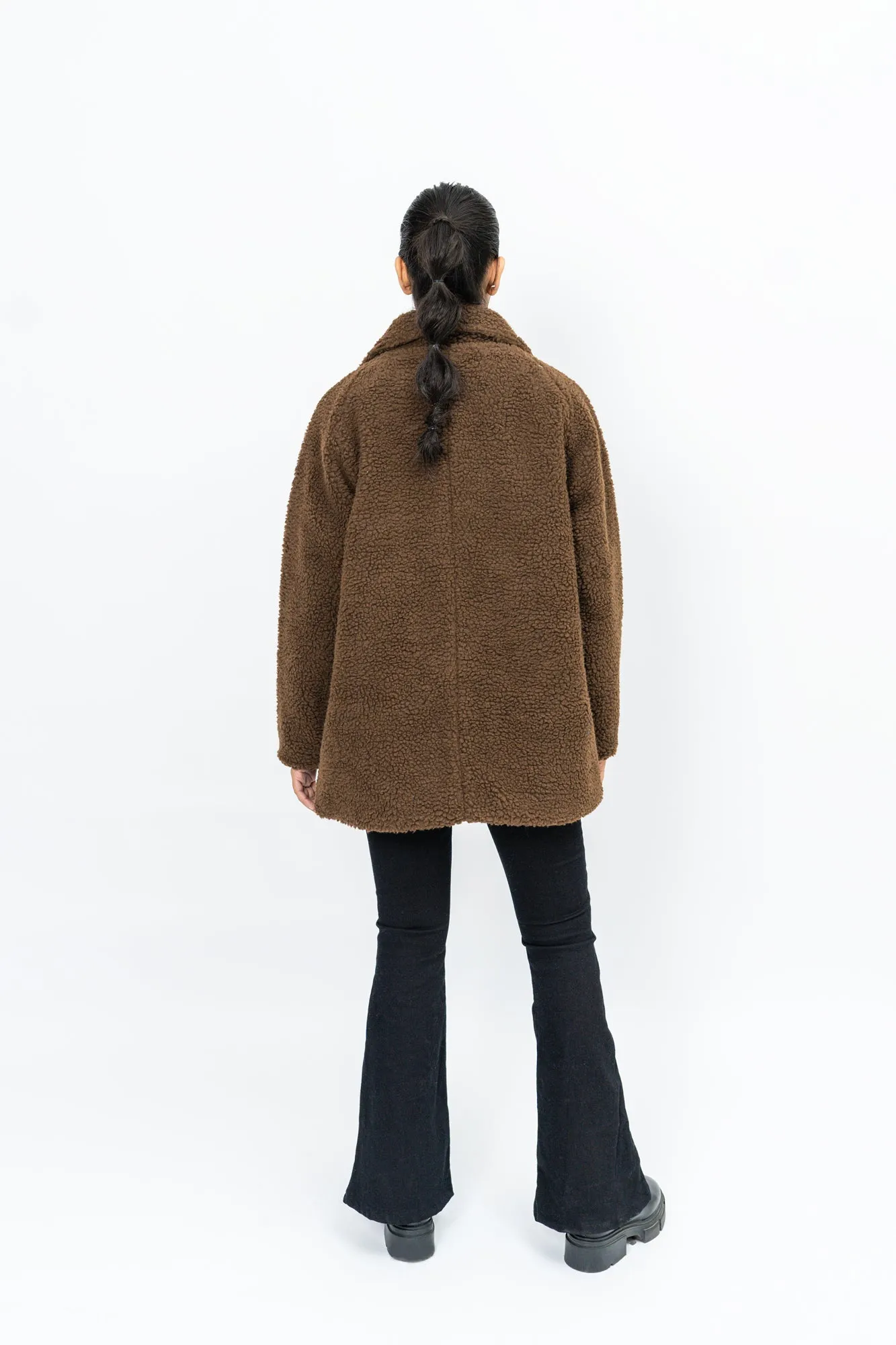 Sherpa Short Coat - Chocolate Brown