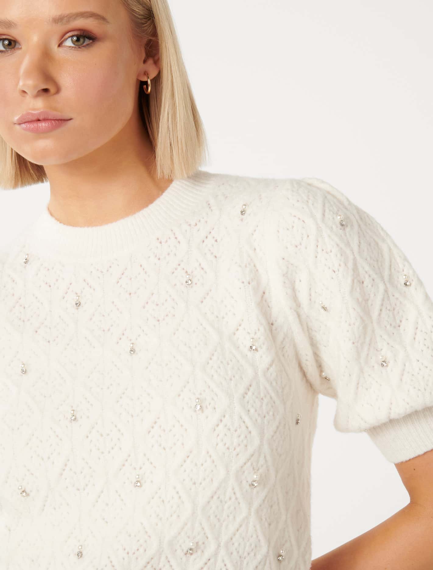 Sierra Embellished Sleeve Knit T-shirt