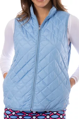 Sky Blue Quilted Wind Vest