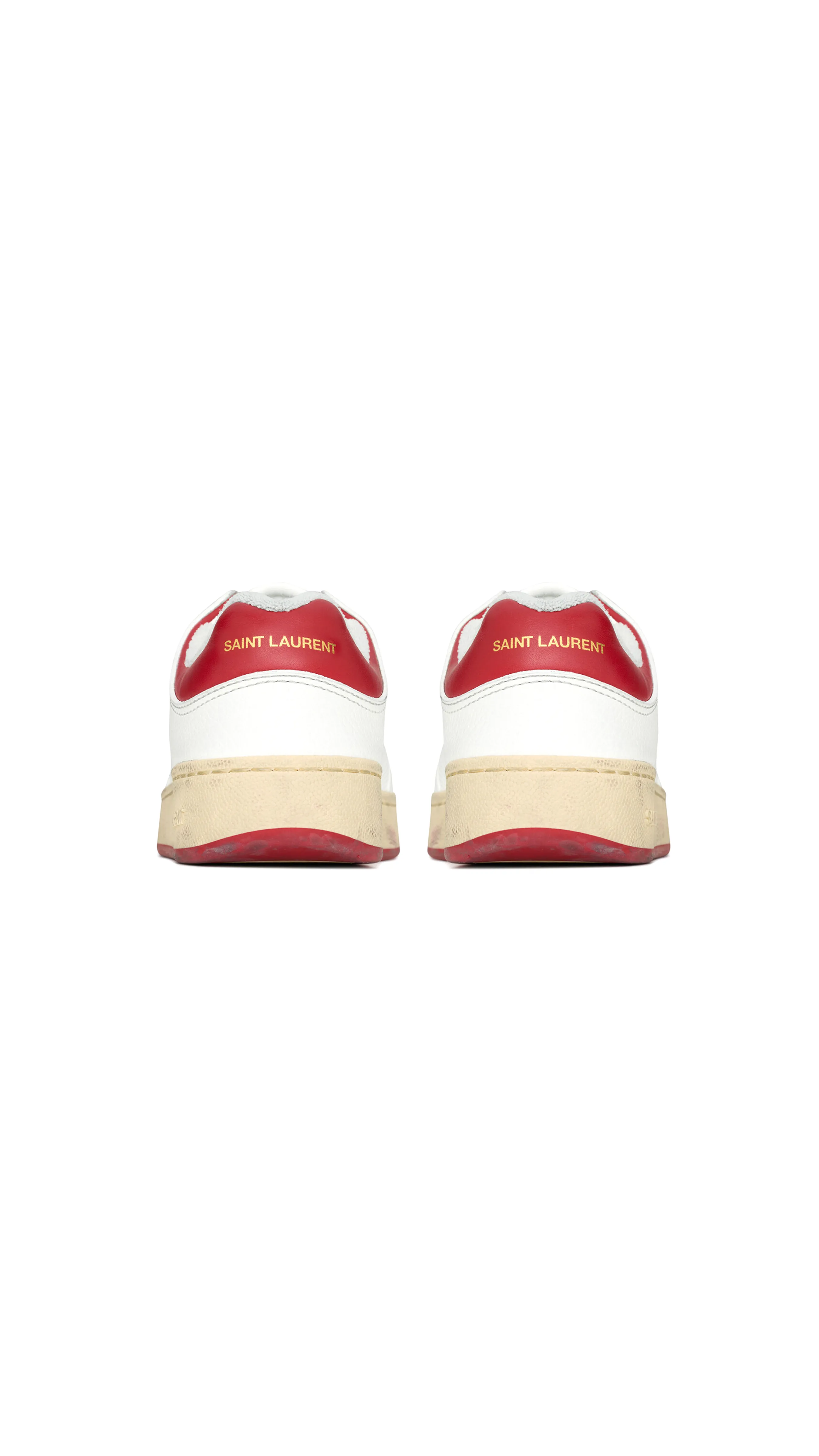 SL/61 Sneakers in Smooth Leather - White/Vintage Red