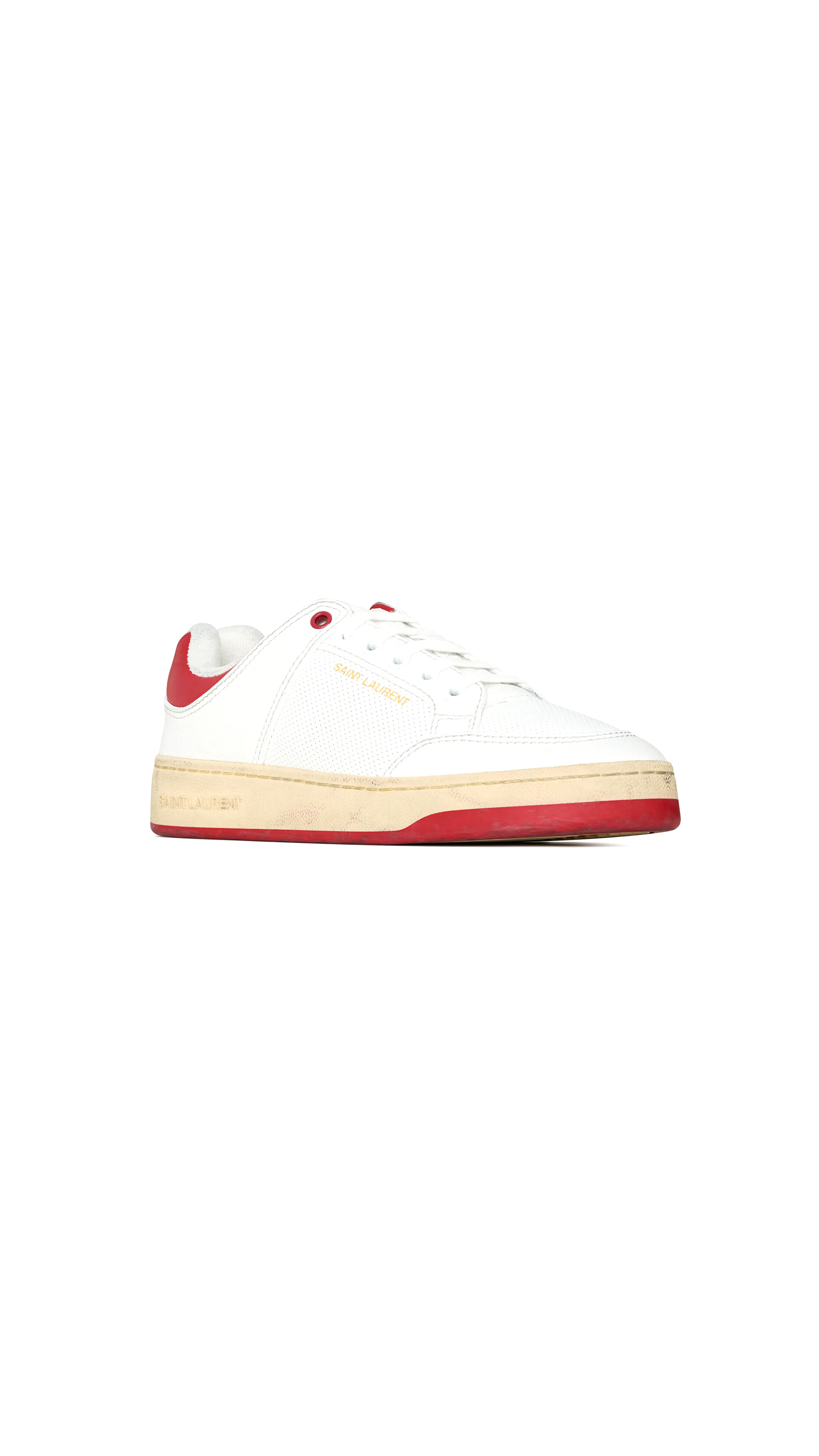 SL/61 Sneakers in Smooth Leather - White/Vintage Red