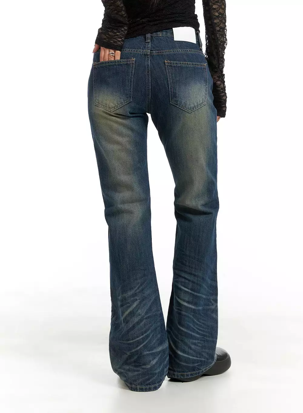 Slim Washed Bootcut Jeans CM426