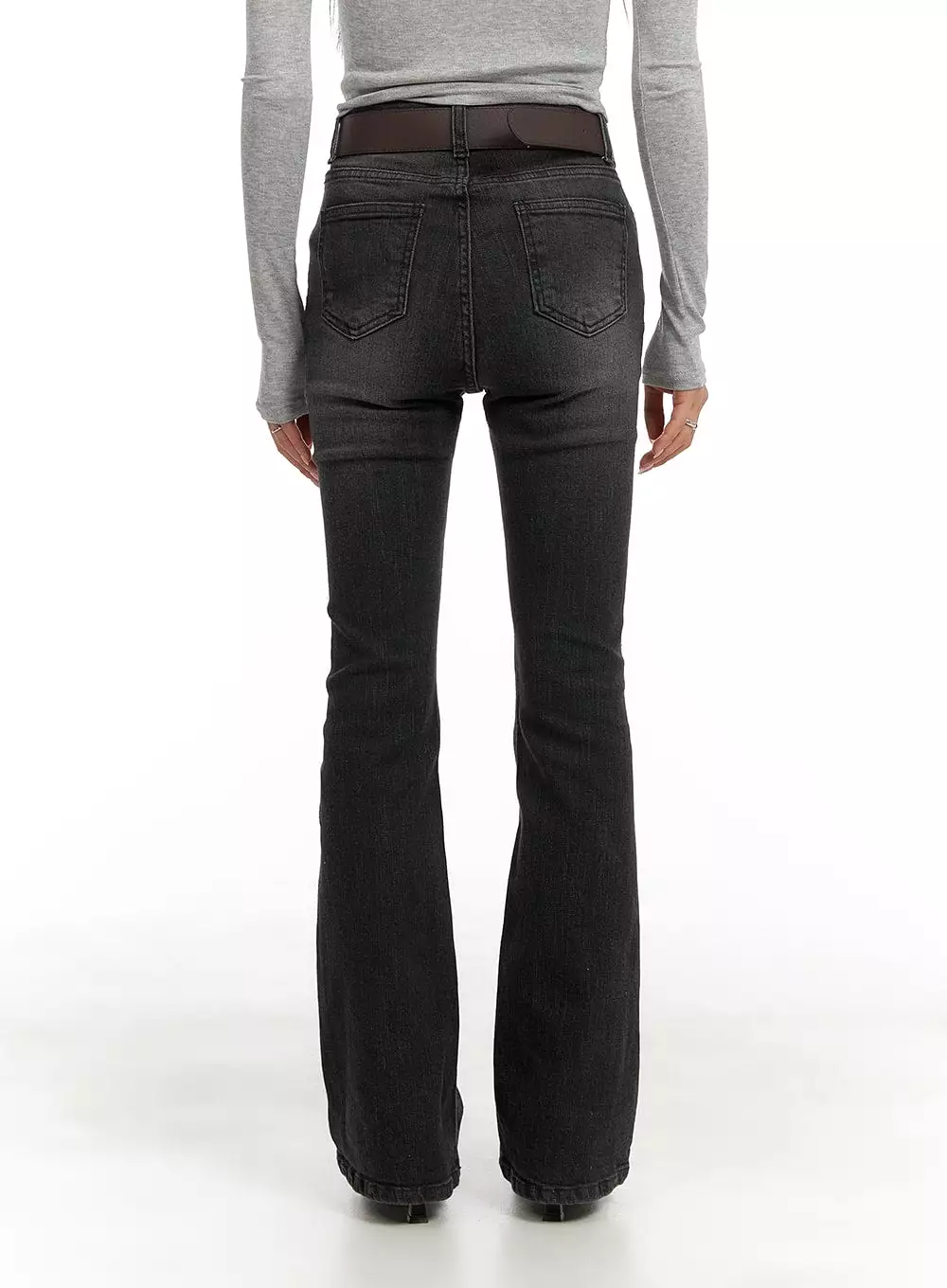 Slim Washed Denim Bootcut Jeans CA403