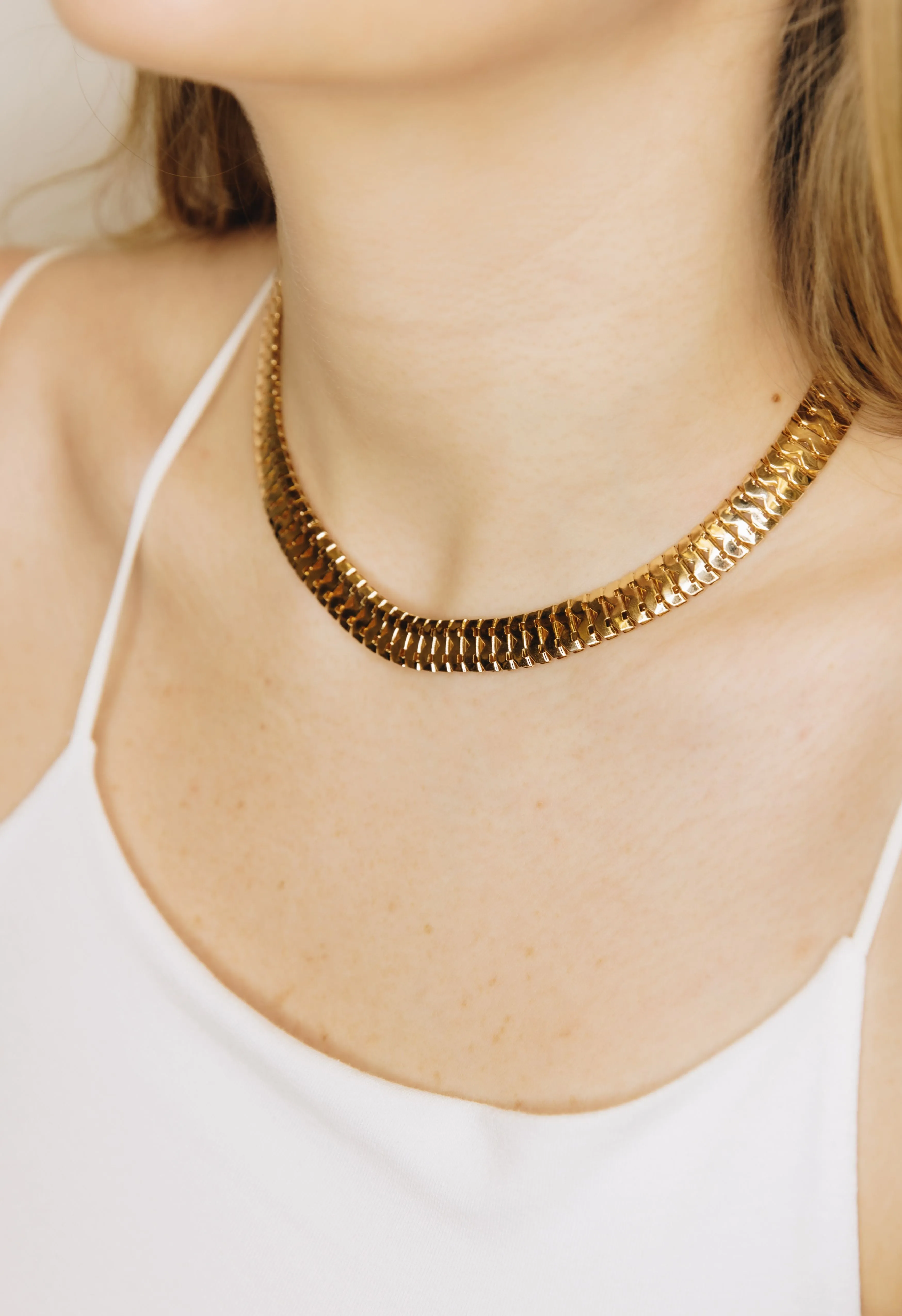 Snake Choker Chain Goldfilled