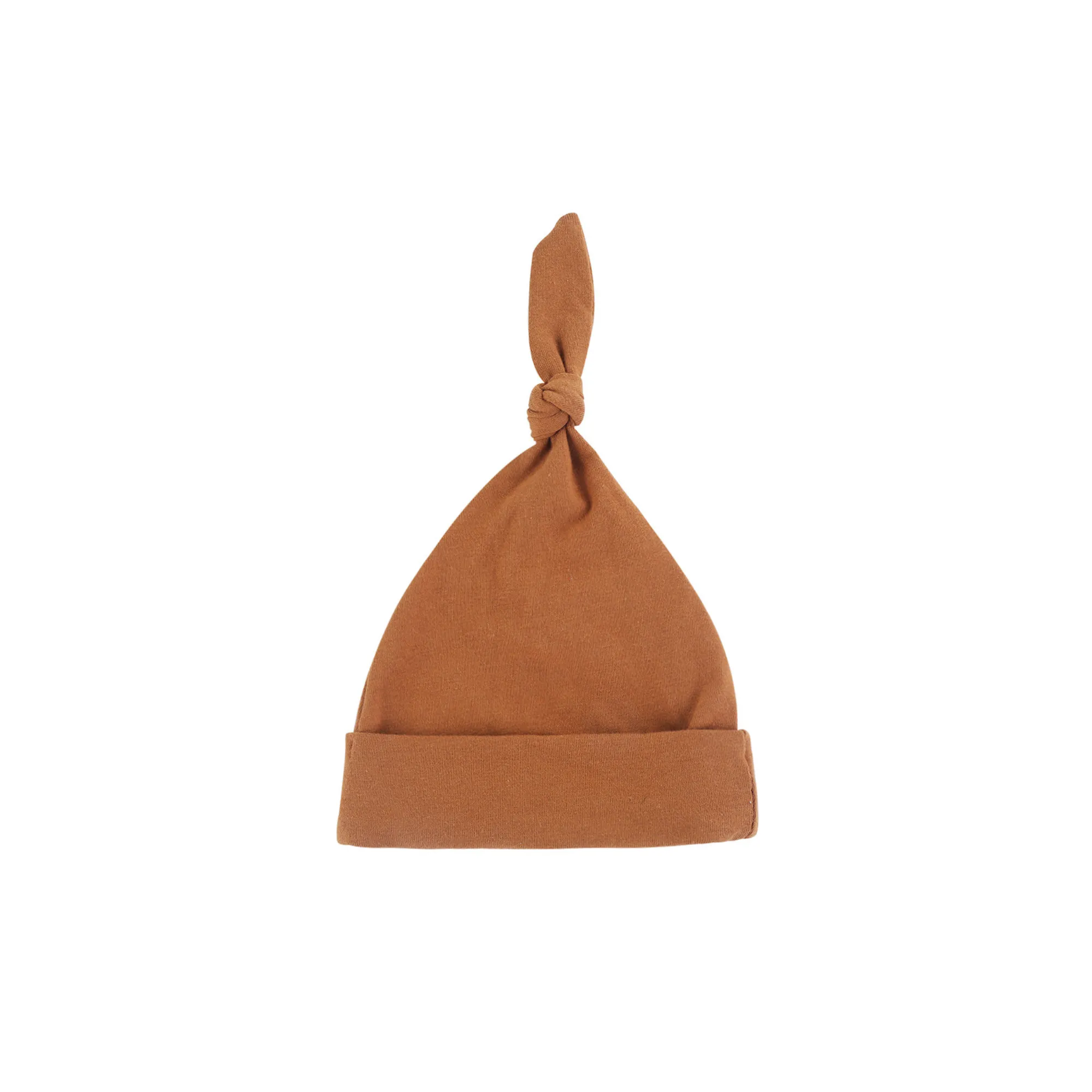 Soft Top Baby Beanie Hat in Rust