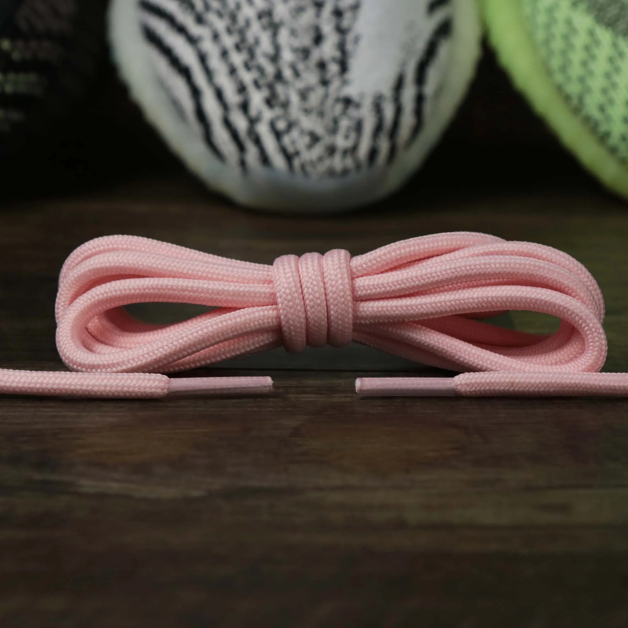 Solid Rope Light Pink Shoelaces with Light Pink Aglets | 120cm Capswag