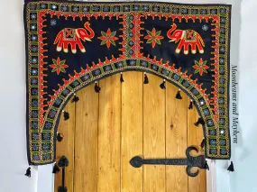 STRIKING BLACK ELEPHANT DOOR TORAN