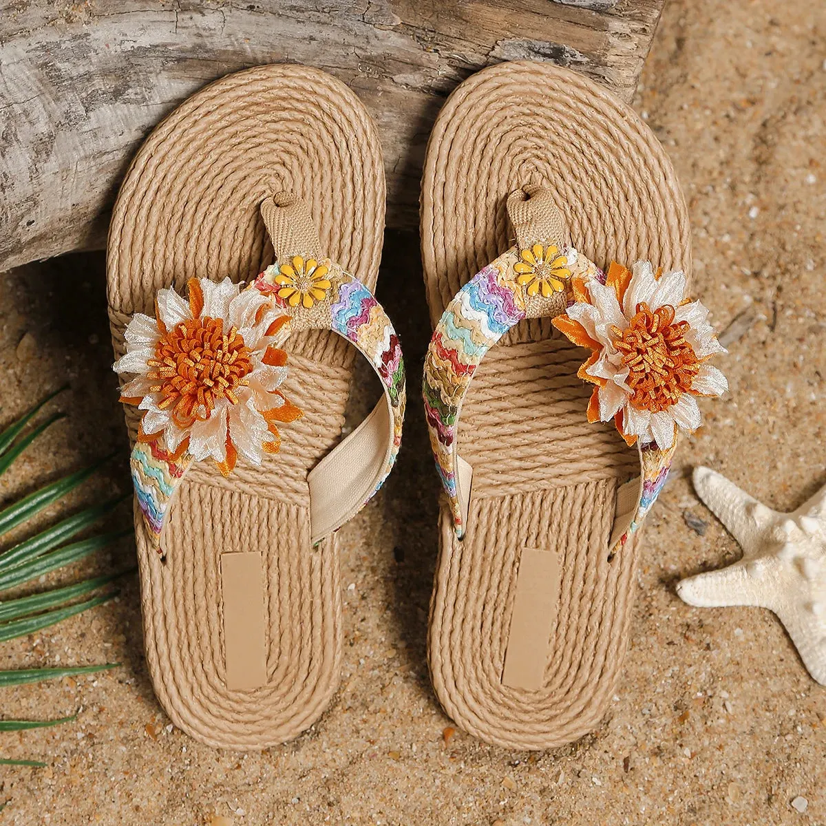 Sunflower anti-slip wear soft sole flat flip flops