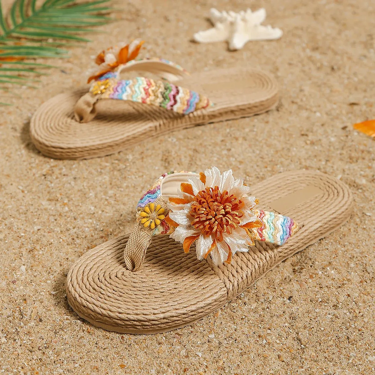 Sunflower anti-slip wear soft sole flat flip flops