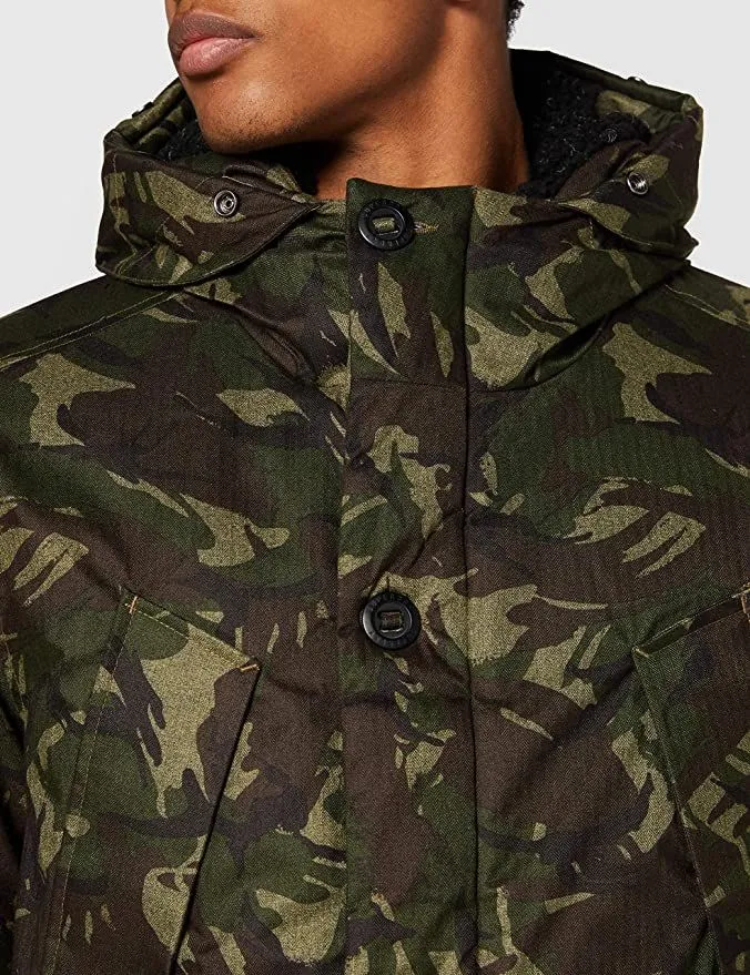 Superdry Hooded Everest Puffer Jacket Marl Camo Green