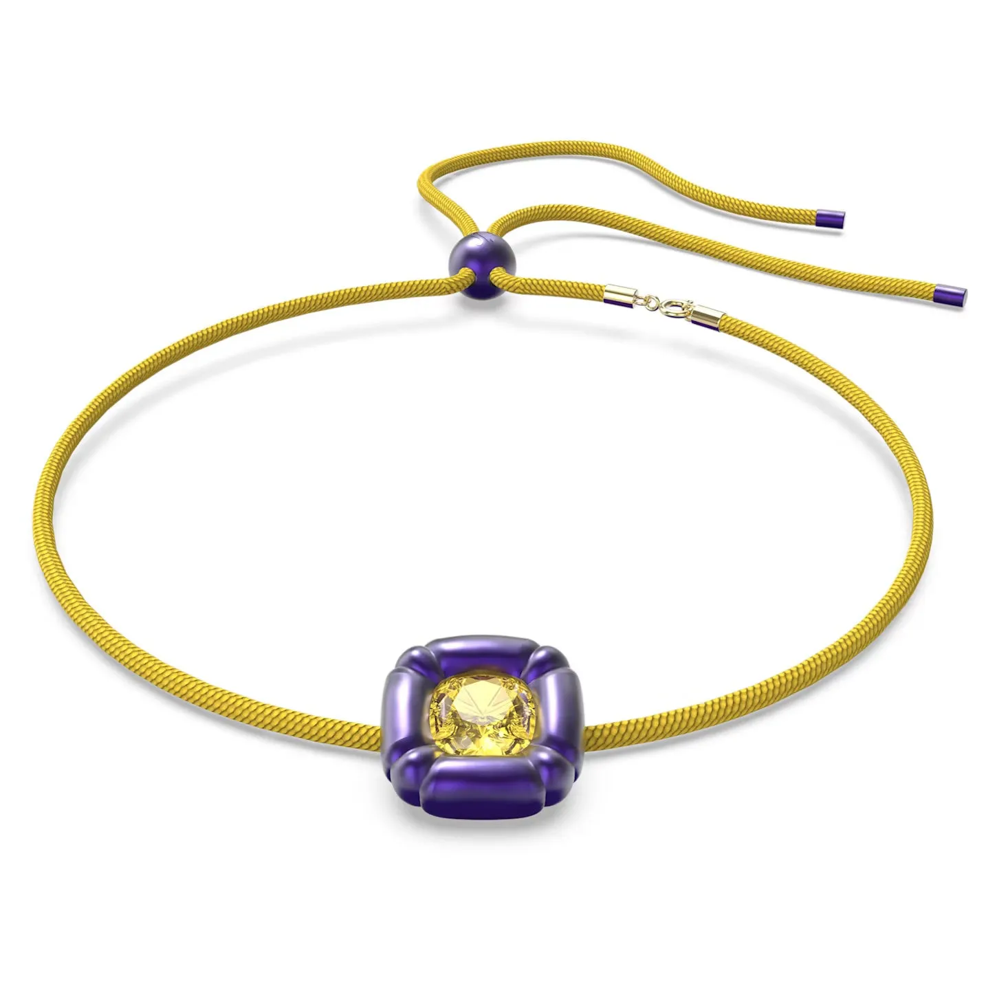 Swarovski Dulcis Choker Necklace Cushion cut, Purple-5613645