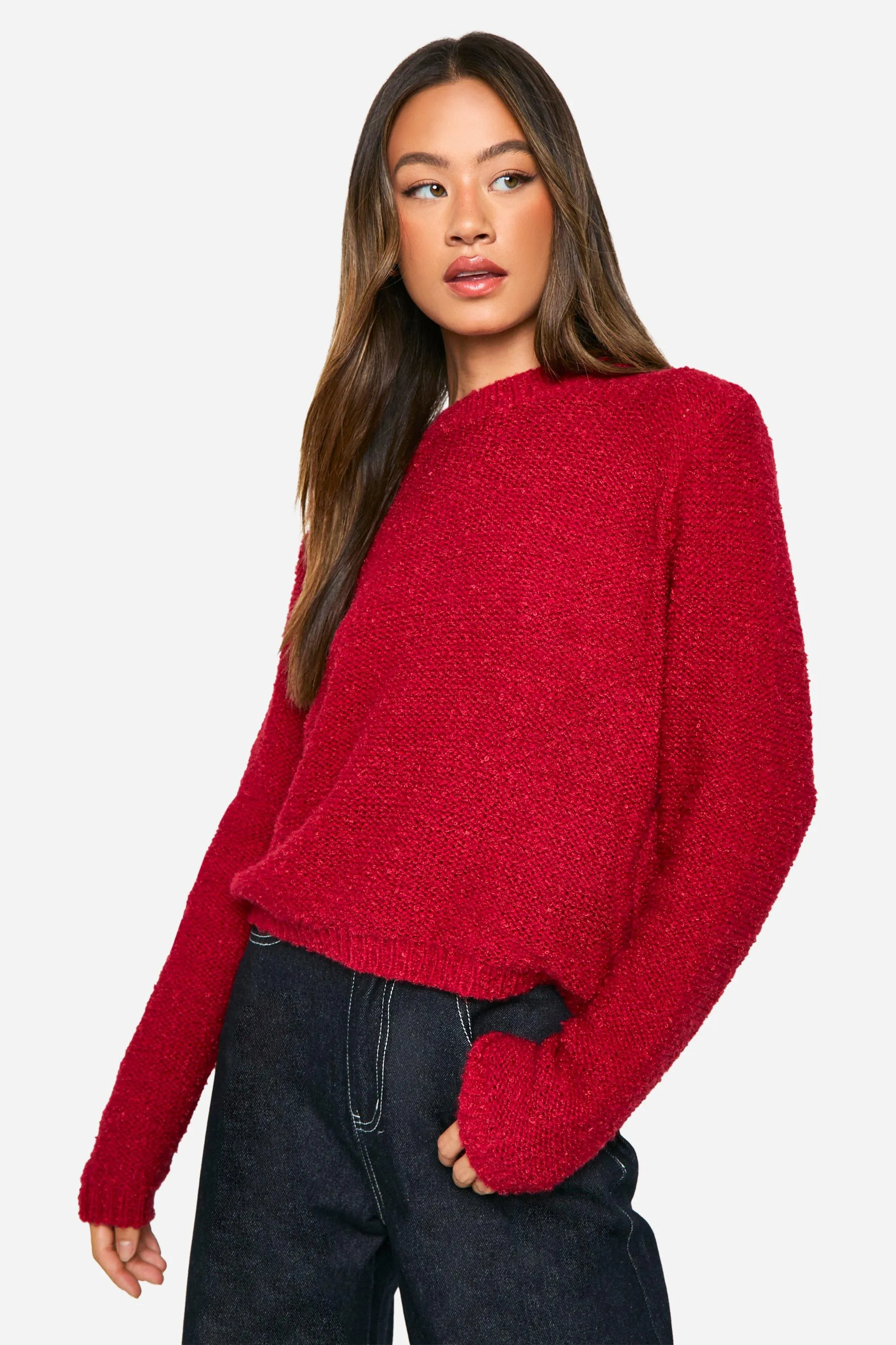 Tall Boucle Knitted Sweater