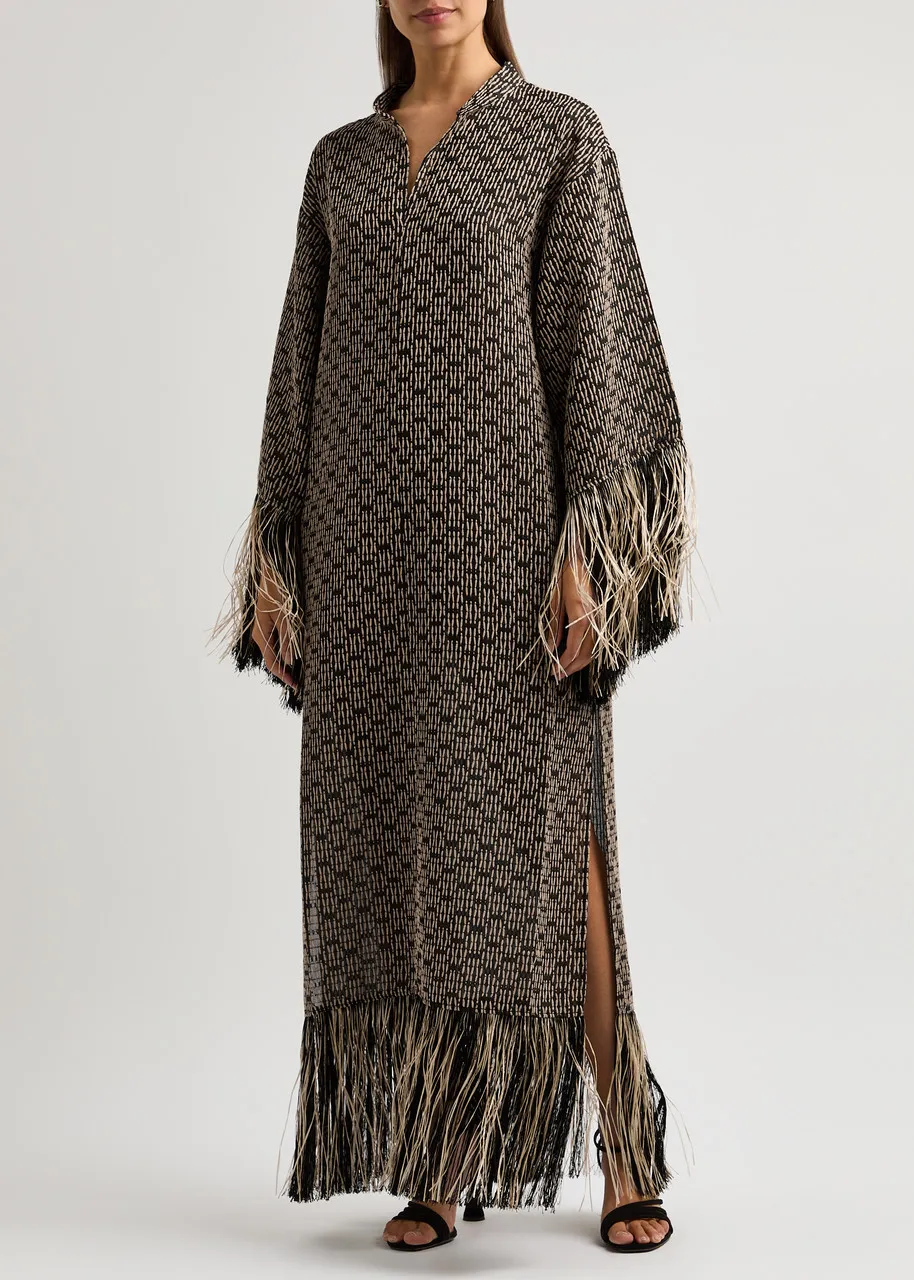 TALLER MARMO Tigris Rattan fringed woven maxi dress  -                         -                     -                