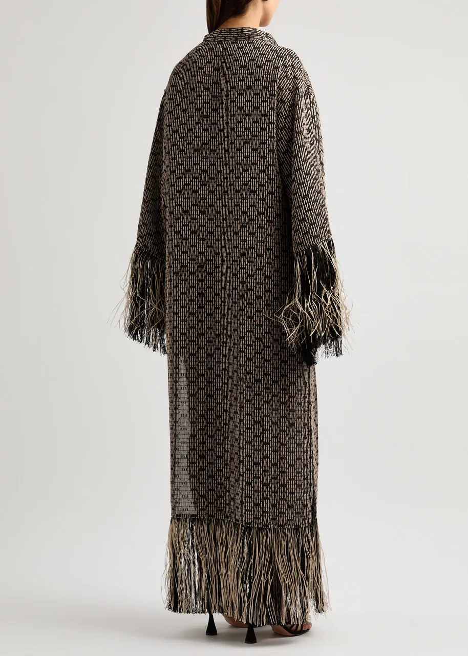 TALLER MARMO Tigris Rattan fringed woven maxi dress  -                         -                     -                