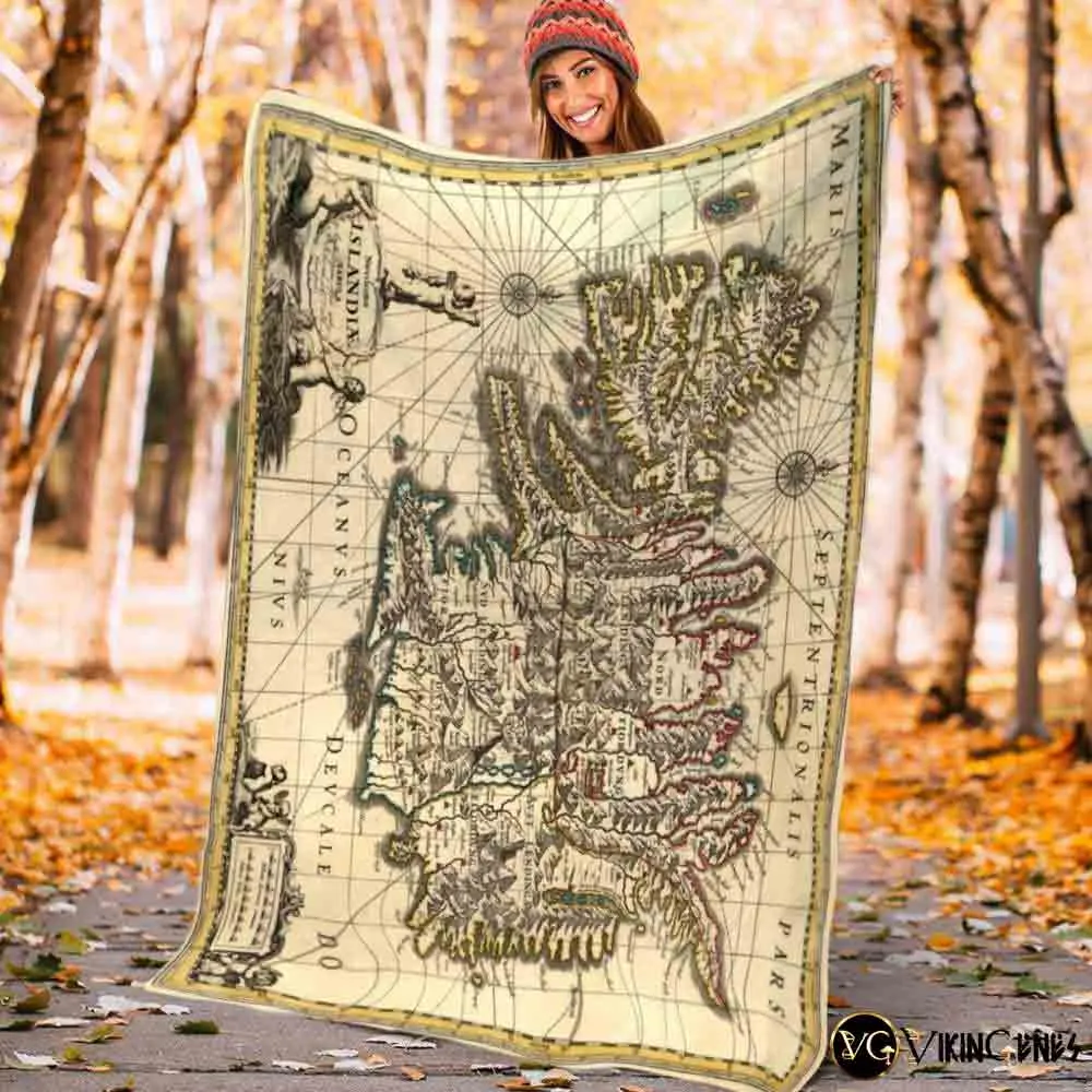 The Viking Era Map Fleece Blanket