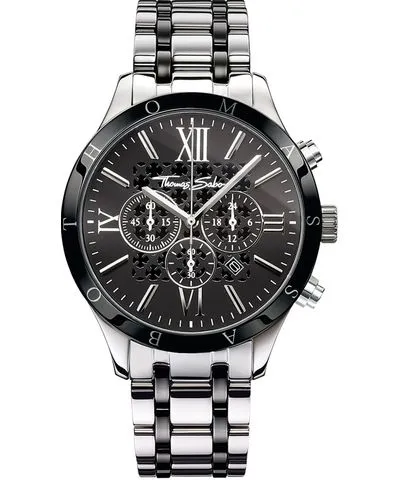 Thomas Sabo Men's Rebel Urban Black Dial Stainless Steel Watch