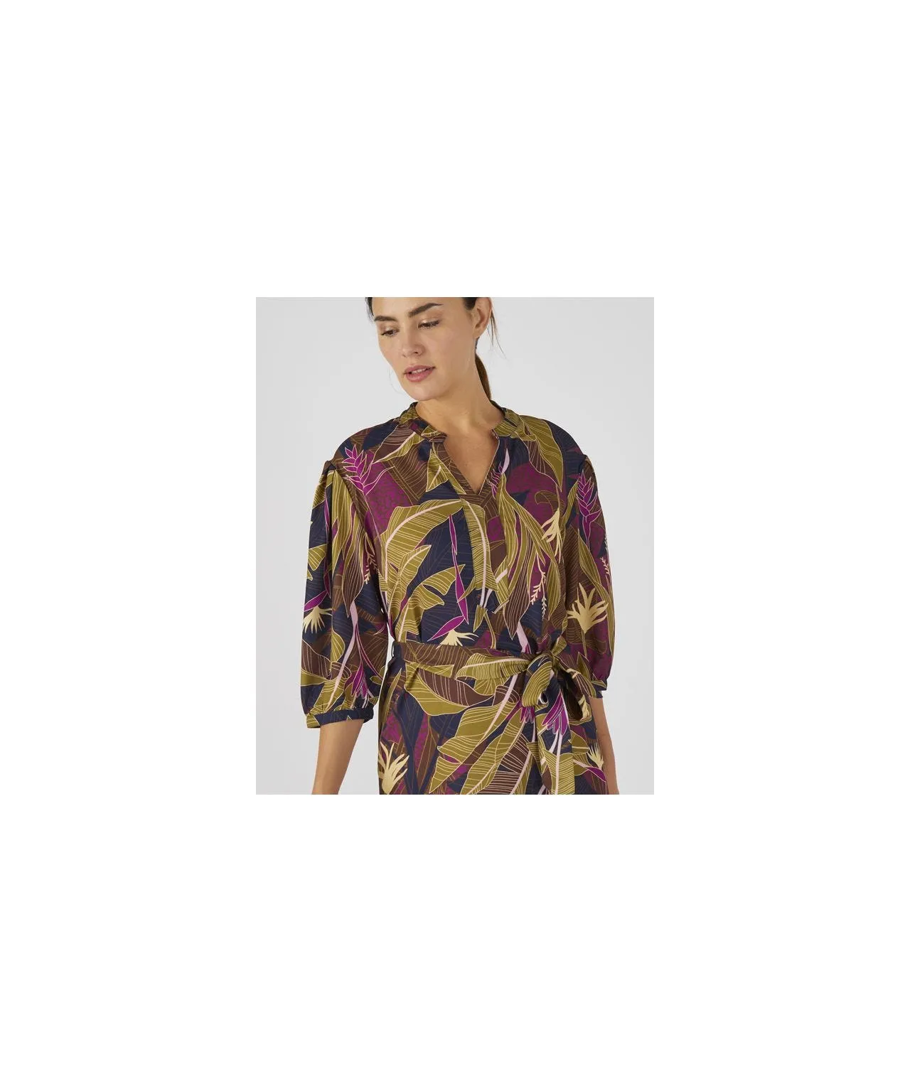 Tie Front Kaftan Style Dress