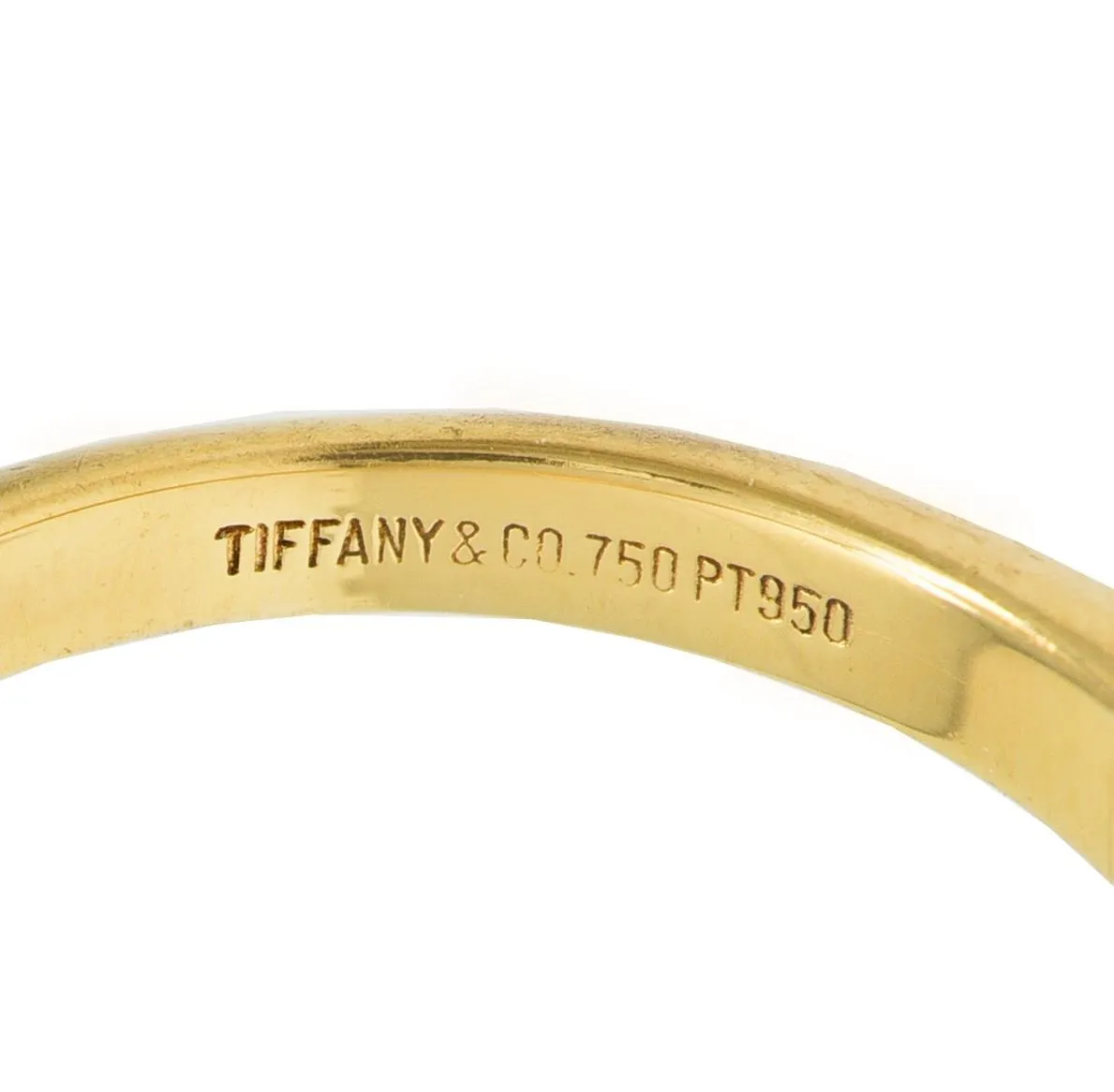 Tiffany & Co. 1.65 CTW Diamond Platinum 18 Karat Yellow Gold Solitaire Engagement Ring GIA