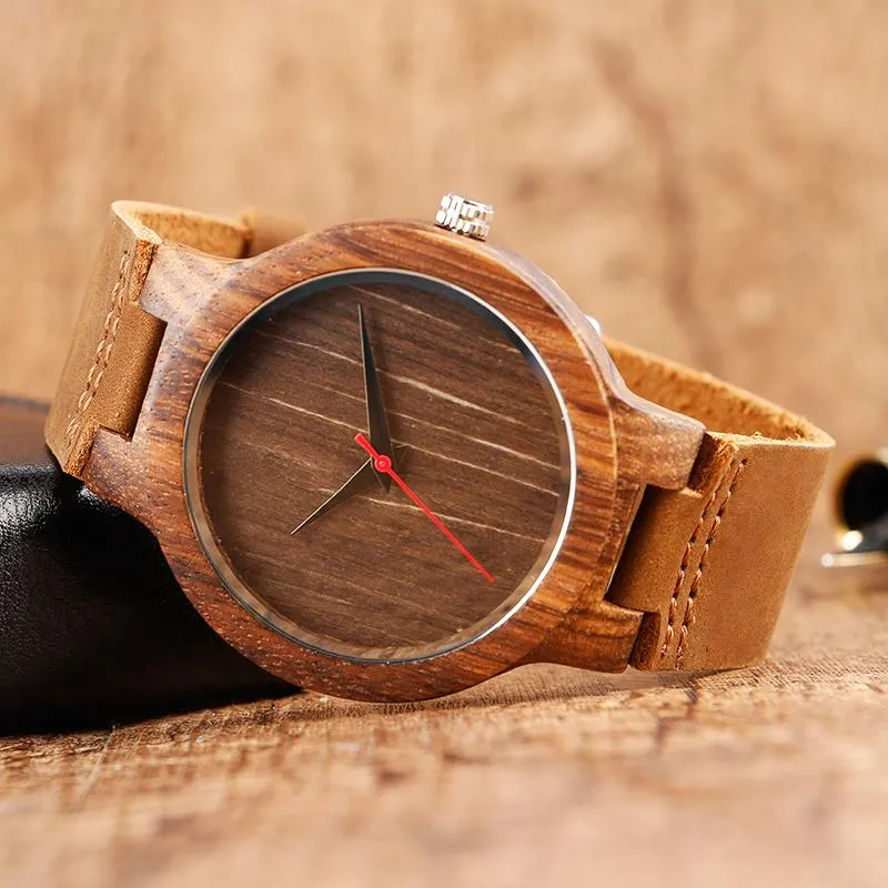 Top Gift Item Men's Analog Simple Bamboo Hand-Made Wooden Wrist Watch