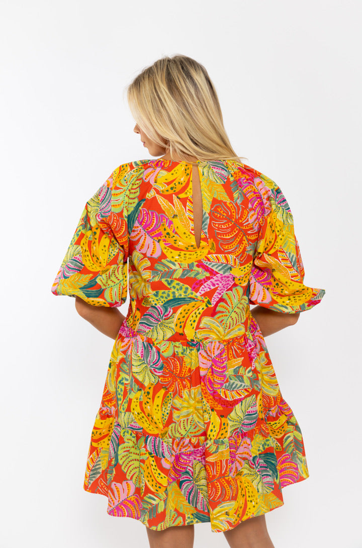 Tropical Palm Banana Dress