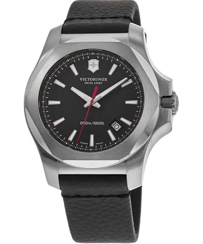 Victorinox Swiss Army I. N.O. X. Black Dial Black Leather Men's Watch 241737