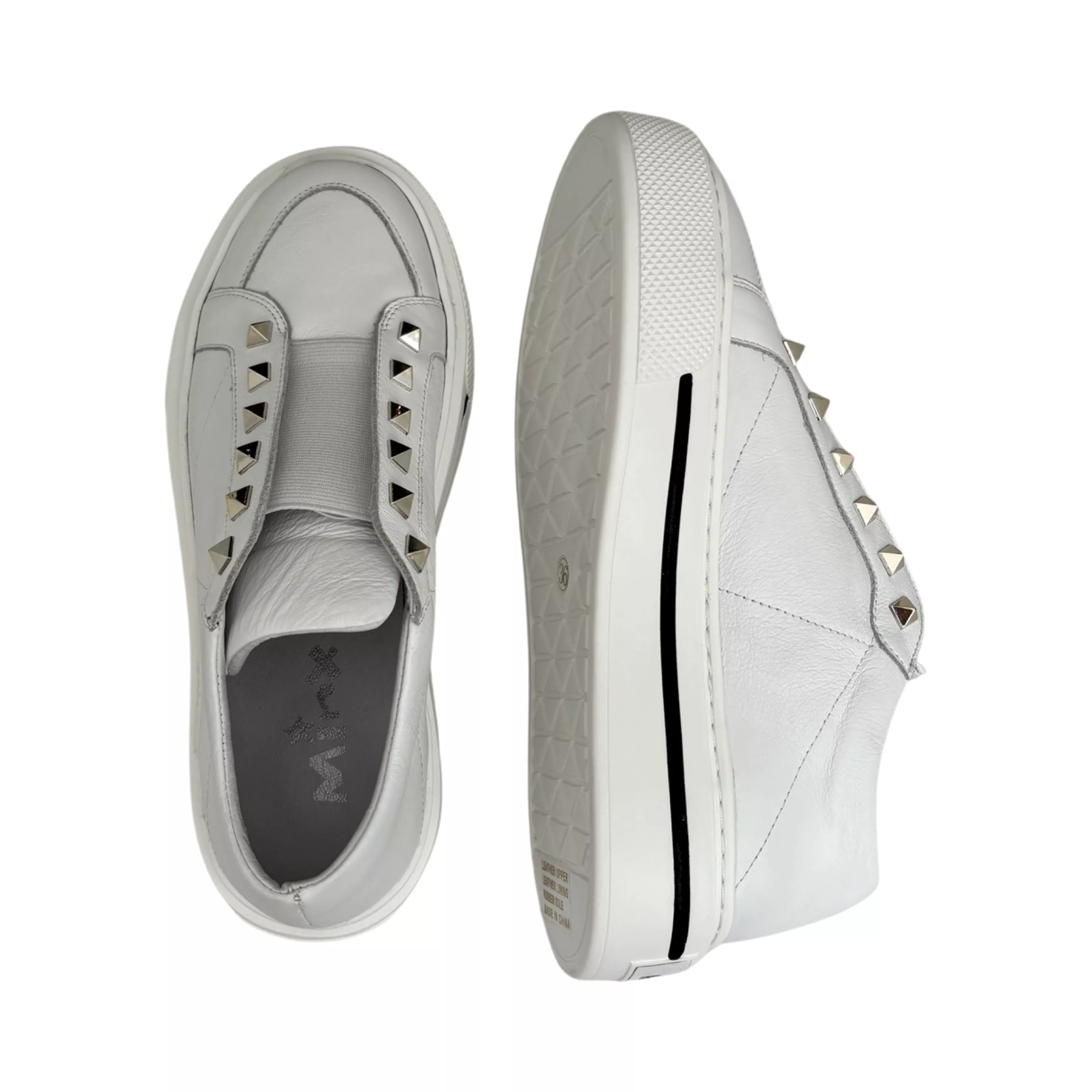 Vino White/Metallic Stud Sneaker