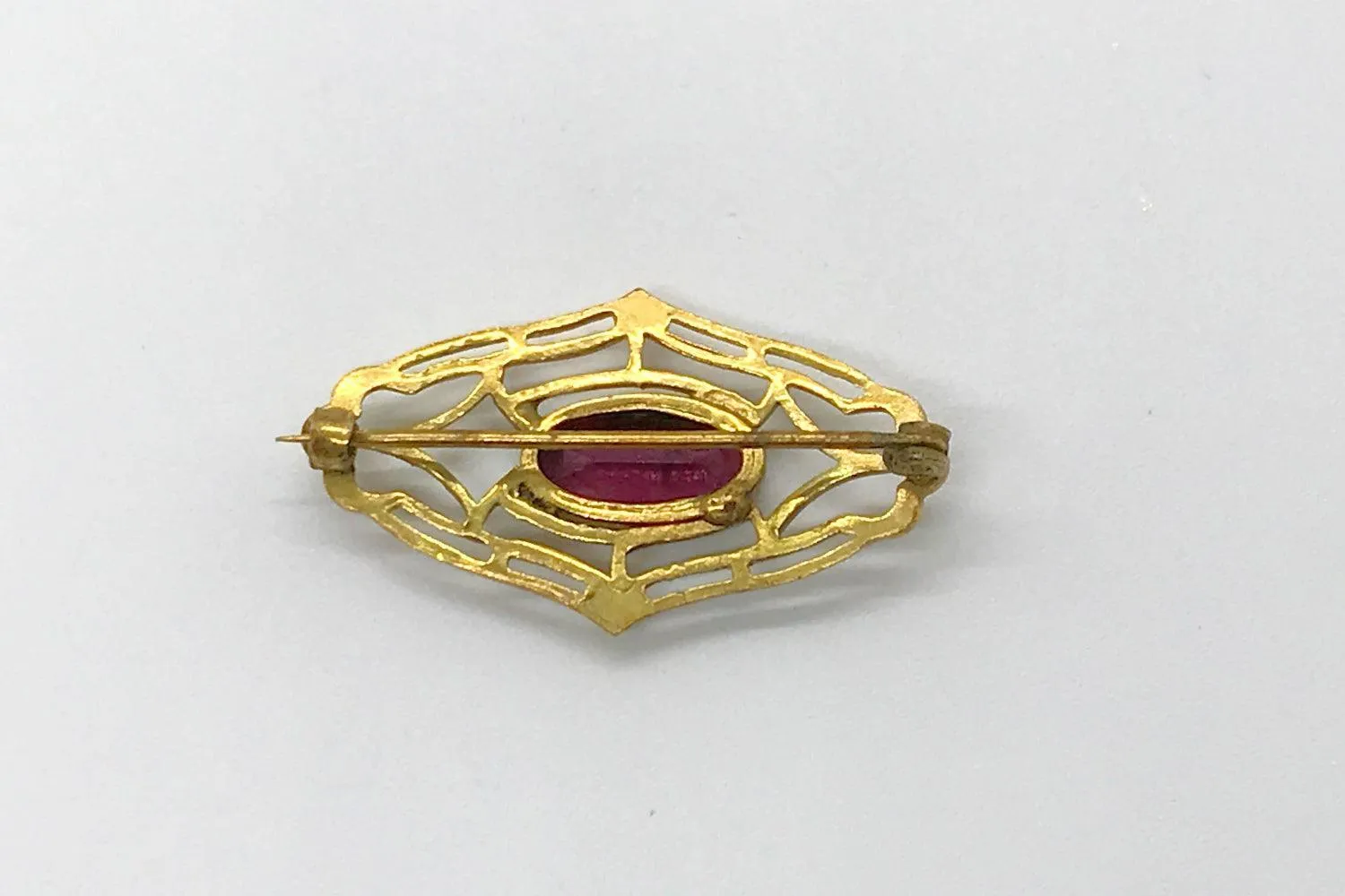 Vintage Brooch with Oval Purple Stone